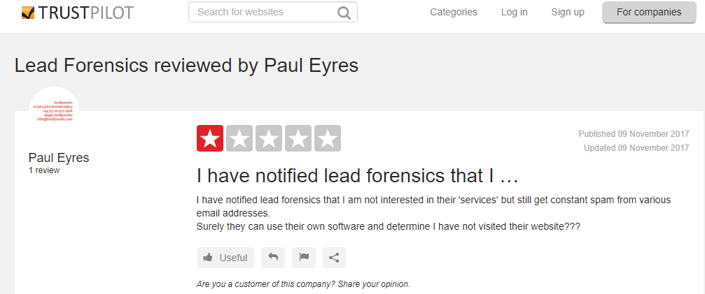 Lead Forensics review 1